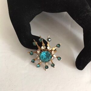 Vintage Coro Blue And white Stones Brooch